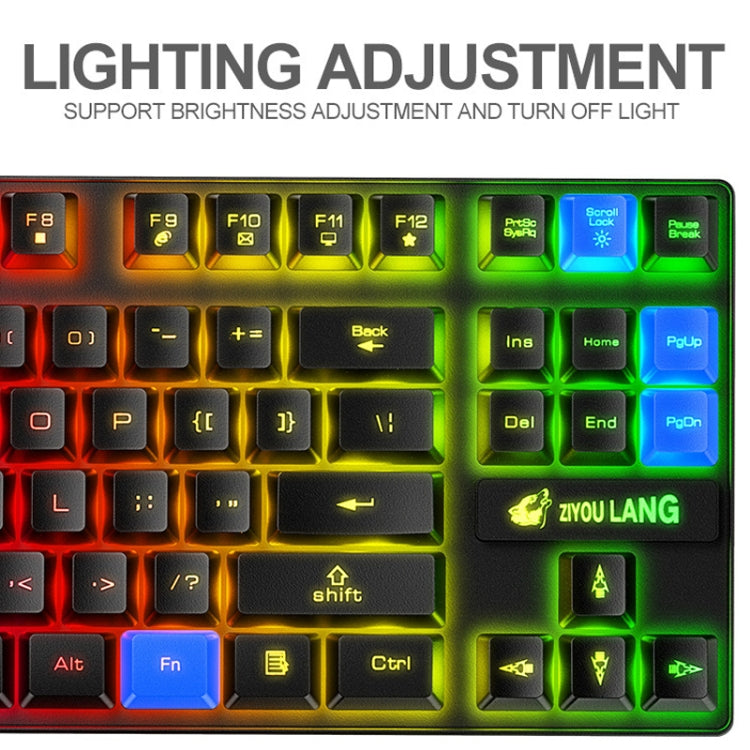 ZIYOU LANG T87 Gaming Luminous Wireless Keyboard and Mouse Set(Blue) - Wireless Keyboard by ZIYOU LANG | Online Shopping South Africa | PMC Jewellery | Buy Now Pay Later Mobicred