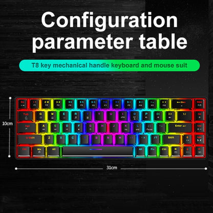 ZIYOU LANG T8 68 Keys RGB Luminous Gaming Mechanical Keyboard, Cable Length:1.6m(Black Tea Shaft) - Wired Keyboard by ZIYOU LANG | Online Shopping South Africa | PMC Jewellery | Buy Now Pay Later Mobicred