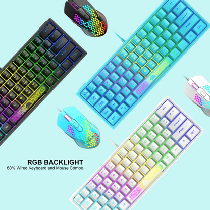 ZIYOU LANG K61 62 Keys RGB Lighting Mini Gaming Wired Keyboard, Cable Length:1.5m(Black) - Wired Keyboard by ZIYOU LANG | Online Shopping South Africa | PMC Jewellery | Buy Now Pay Later Mobicred