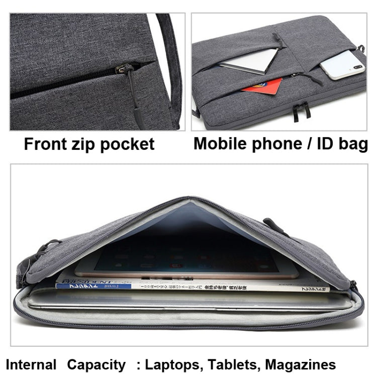 Zipper Type Polyester Business Laptop Liner Bag, Size: 15.6 Inch(Dark Gray) - 15.6 - 17 inch by PMC Jewellery | Online Shopping South Africa | PMC Jewellery | Buy Now Pay Later Mobicred