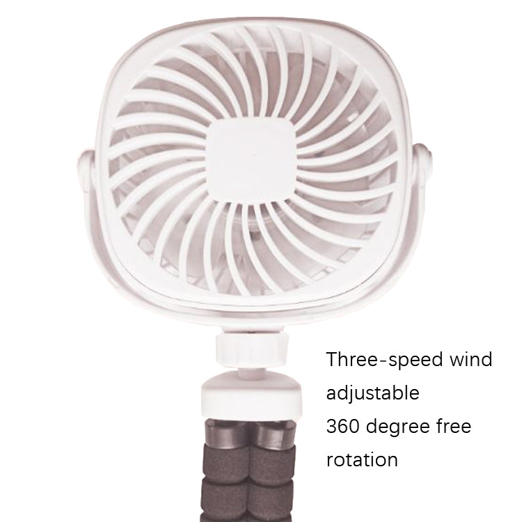 Octopus Stroller Deformation Fan Desktop Portable Handheld USB Small Fan, Colour: 1200mAh White - Electric Fans by PMC Jewellery | Online Shopping South Africa | PMC Jewellery | Buy Now Pay Later Mobicred