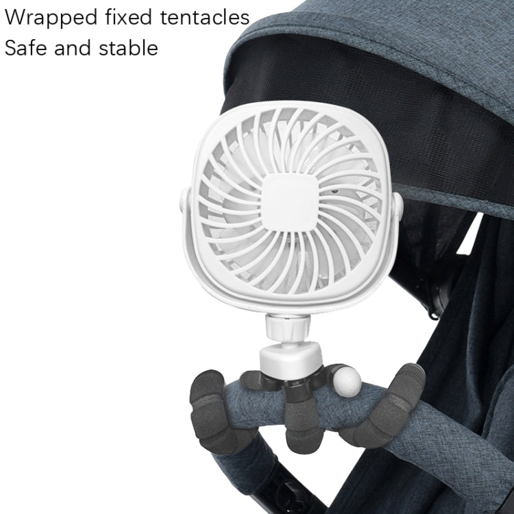 Octopus Stroller Deformation Fan Desktop Portable Handheld USB Small Fan, Colour: 2200mAh Black - Electric Fans by PMC Jewellery | Online Shopping South Africa | PMC Jewellery | Buy Now Pay Later Mobicred