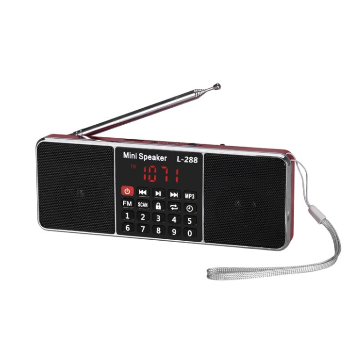 L-288FM Dual Speaker Radio MP3 Player Support TF Card/U Disk with LED Display(Red) - Radio Player by PMC Jewellery | Online Shopping South Africa | PMC Jewellery | Buy Now Pay Later Mobicred