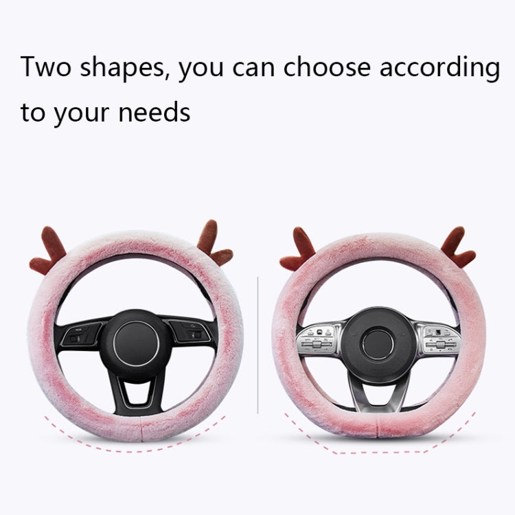 Antler Thick Plush Steering Wheel Cover, Style: O Type (Gray) - Steering Wheel Accessories by PMC TechLife | Online Shopping South Africa | PMC TechLife | Buy Now Pay Later Mobicred