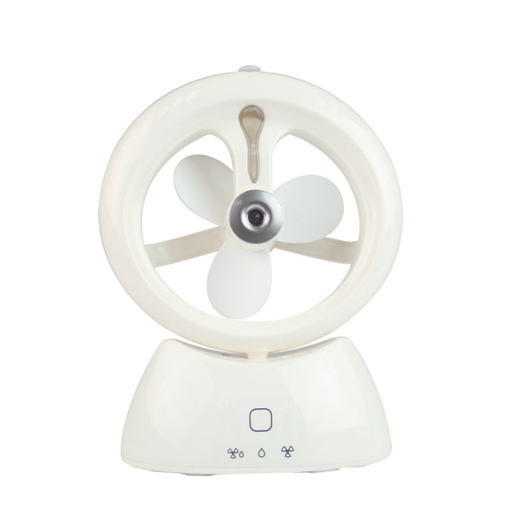 Mini USB Rechargeable Spray Fan Student Dormitory Office Desktop Mute Fan(Glossy White) - Electric Fans by PMC Jewellery | Online Shopping South Africa | PMC Jewellery | Buy Now Pay Later Mobicred