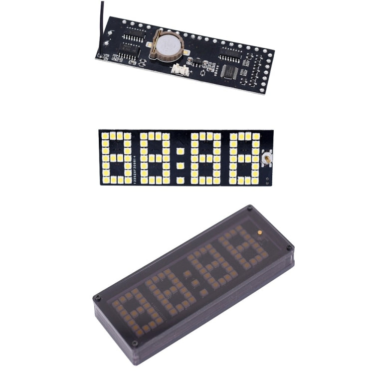 LED Dot Matrix Clock Car Thermometer Battery Voltage Measurement(White) - Clocks & Car Meters by PMC TechLife | Online Shopping South Africa | PMC TechLife | Buy Now Pay Later Mobicred