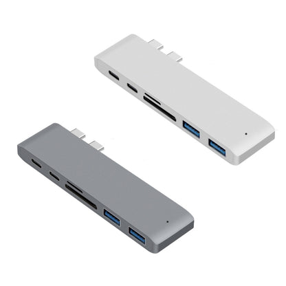 USB-C To HDMI Splitter Docking Station Card Reader, Specification： 6 in 1 Gray - USB HUB by PMC Jewellery | Online Shopping South Africa | PMC Jewellery | Buy Now Pay Later Mobicred