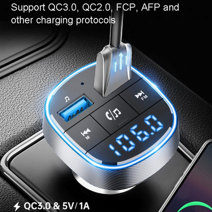 QC3.0 Fast Charge Car Bluetooth MP3 Player Car FM Transmitter(Black) - Bluetooth Car Kits by PMC Jewellery | Online Shopping South Africa | PMC Jewellery | Buy Now Pay Later Mobicred