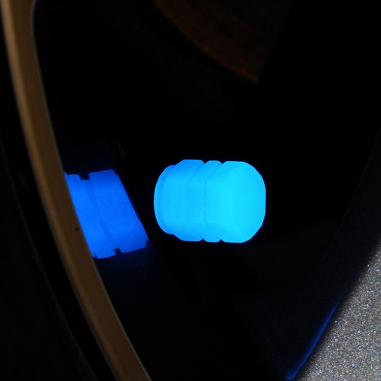 4pcs / Set Luminous Tire Valve Cap Electric Motorcycle Vacuum Tire Valve Cover, Style: Split Effect(Blue) - Tire Valve Caps by PMC TechLife | Online Shopping South Africa | PMC TechLife