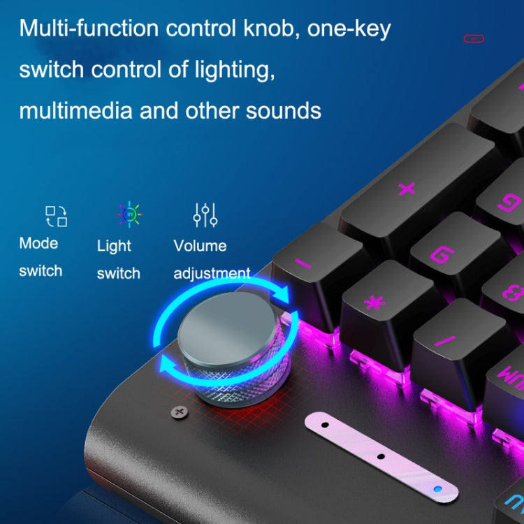 LANGTU K1000 104 Keys Luminous Wired Keyboard, Cable Length: 1.5m(Black Black Shaft Mixed Light) - Wired Keyboard by LANGTU | Online Shopping South Africa | PMC Jewellery | Buy Now Pay Later Mobicred