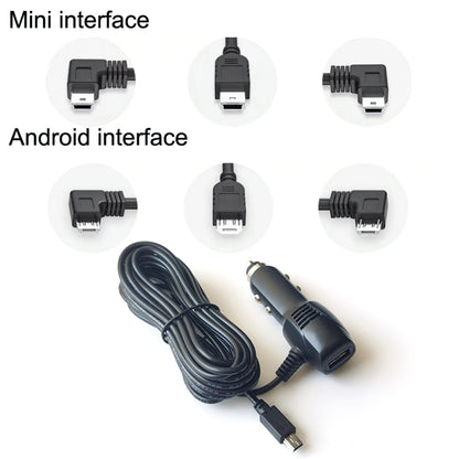 2 PCS Car Charger Fast Charging Driving Recorder Supply Line, Style: 1.5A+2.4A(Mini Left Bend) - Cables & Connectors by PMC Jewellery | Online Shopping South Africa | PMC Jewellery | Buy Now Pay Later Mobicred