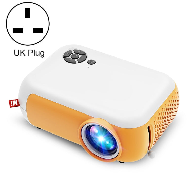 A10 480x360 Pixel Projector Support 1080P Projector ,Style: Same-screen White Yellow (UK Plug) - Mini Projector by PMC Jewellery | Online Shopping South Africa | PMC Jewellery | Buy Now Pay Later Mobicred