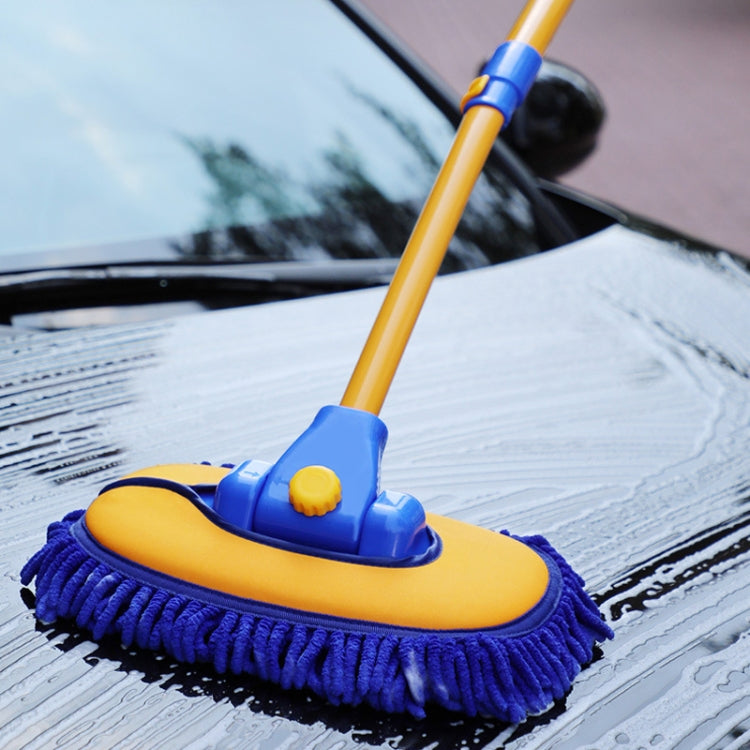 Retractable Curved Rod Soft Fur Car Wash Mop(Yellow Blue) - Car washing supplies by PMC Jewellery | Online Shopping South Africa | PMC Jewellery | Buy Now Pay Later Mobicred