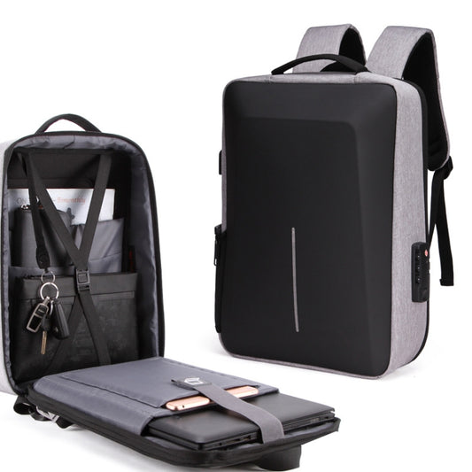 Men Business Shoulder USB External Interface Computer Bag, Color: 8001 Gray - Backpack by PMC Jewellery | Online Shopping South Africa | PMC Jewellery | Buy Now Pay Later Mobicred