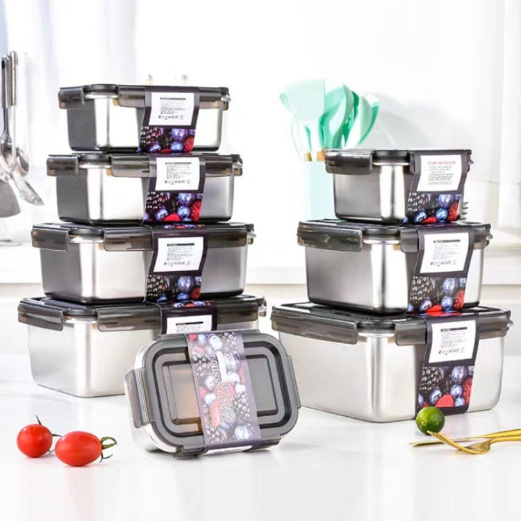 Refrigerator Refrigerated Storage Stainless Steel Airtight Crisper, Capacity: Square 750ML - Cutlery Sets by PMC Jewellery | Online Shopping South Africa | PMC Jewellery