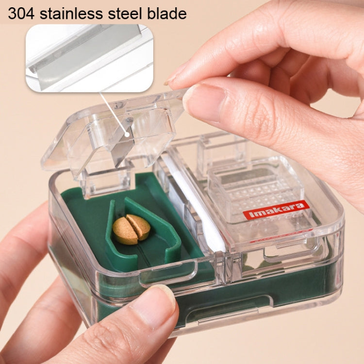 Imakara Mini Square Portable Sealed Medicine Cutter Dispenser Box(Green) - free shipping - PMC TechLife - Order now!