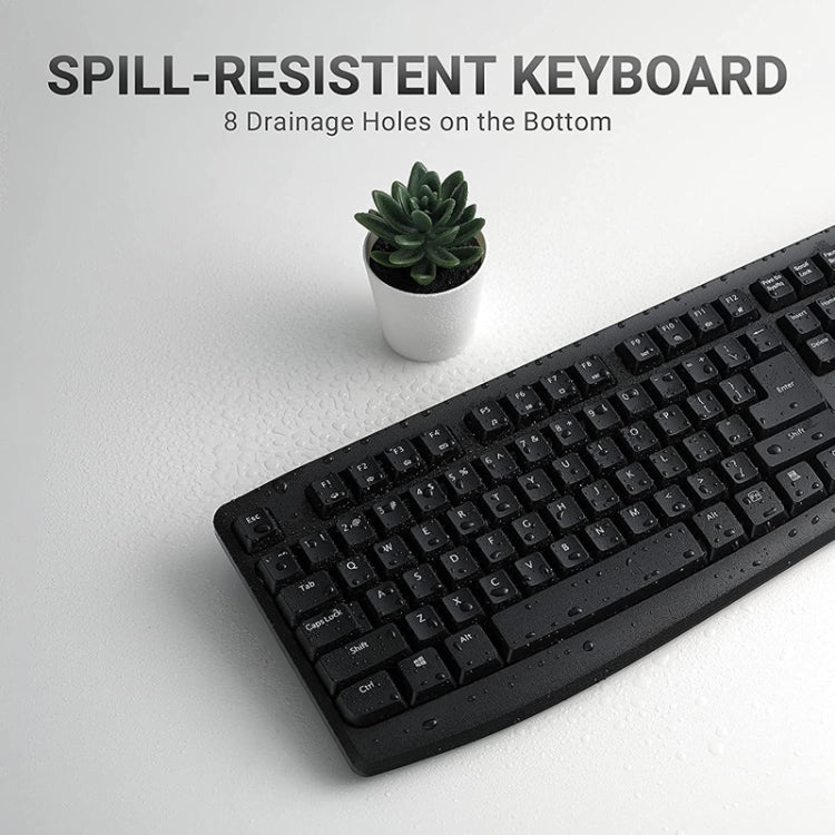 Rapoo X1800PRO 104 Keys Waterproof Multimedia Wireless Keyboard Mouse Set(Black) - free shipping - PMC Jewellery - Order now!