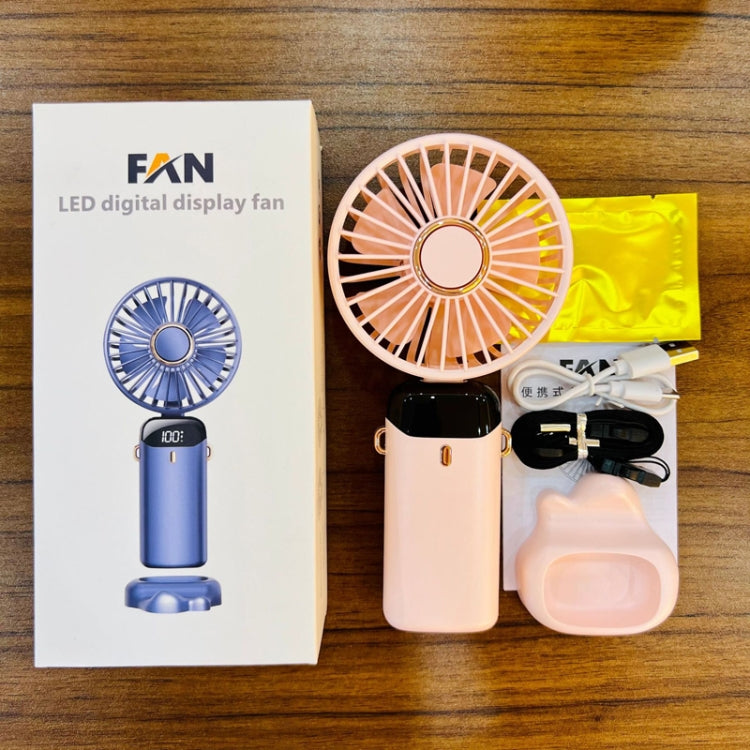 USB Handheld Digital Display Folding Aromatherapy Fan, Battery Capacity: 5000mAh(N15 Pink) - Electric Fans by PMC Jewellery | Online Shopping South Africa | PMC Jewellery | Buy Now Pay Later Mobicred