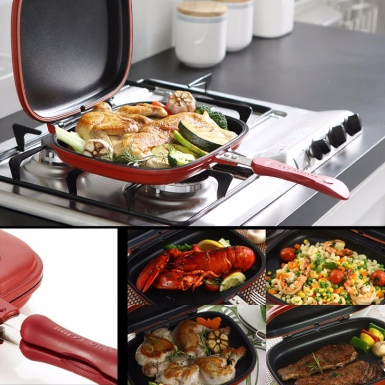 Household Pan Double Side Grill Fry Pan Cookware Double Face Pan(28cm) - Pans by PMC Jewellery | Online Shopping South Africa | PMC Jewellery | Buy Now Pay Later Mobicred