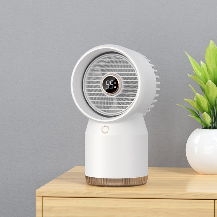 Spray Humidified LED Digital Display Office Home Fan, Style: 3600mAh Rechargeable(White) - Electric Fans by PMC Jewellery | Online Shopping South Africa | PMC Jewellery | Buy Now Pay Later Mobicred