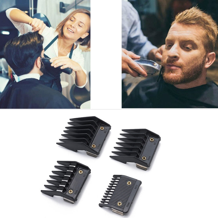 4 In 1 Hair Clipper Limit Comb Barber Tool Accessories(Black) - Hair Trimmer by PMC Jewellery | Online Shopping South Africa | PMC Jewellery