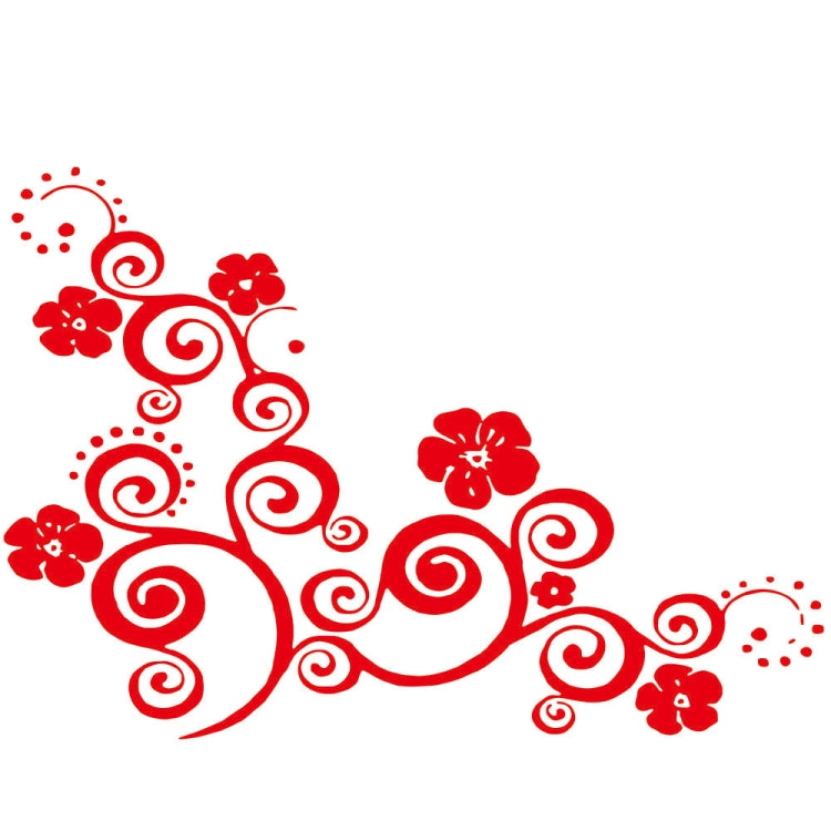 D-908 Summer Flower Totem PVC Car Hood Sticker(Red) - Decorative Sticker by PMC TechLife | Online Shopping South Africa | PMC TechLife | Buy Now Pay Later Mobicred