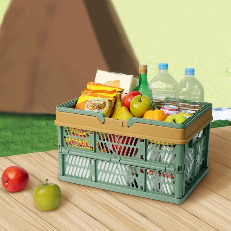 Foldable Picnic Basket Supermarket Shopping Basket,Size: 25x30.5x44cm(Green Coffee) - Storage Boxes by PMC Jewellery | Online Shopping South Africa | PMC Jewellery