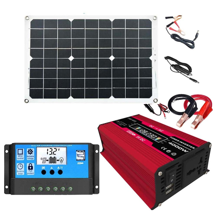 Zhi Zun Solar Power System Inverters+30A Controller+18W 18V Solar Panel, Specification: Red 12V To 110V - Charger by PMC Jewellery | Online Shopping South Africa | PMC Jewellery | Buy Now Pay Later Mobicred