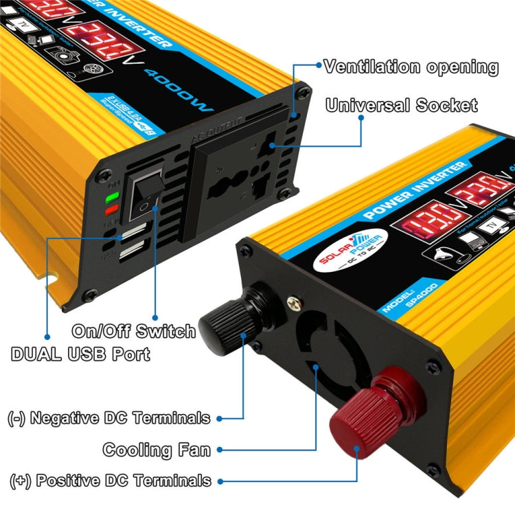 Solar Power System Inverter 30A Controller+18W 12V Solar Panel, Specification: Yellow 12V To 110V - Charger by PMC Jewellery | Online Shopping South Africa | PMC Jewellery | Buy Now Pay Later Mobicred