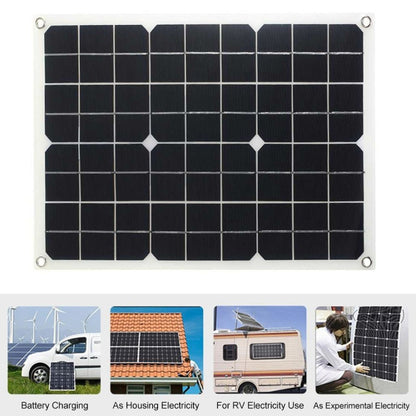 Saga 3 Generations Home Solar Generator Inverter+30A Controller+18W 12V Solar Panel, Specification: Black 12V To 110V - Modified Square Wave by PMC Jewellery | Online Shopping South Africa | PMC Jewellery | Buy Now Pay Later Mobicred