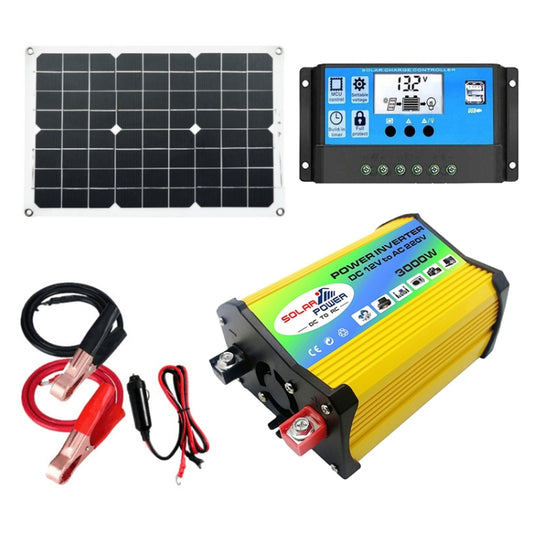 Saga Generation 1 Home Solar Generator Inverter+30A Controller+18W 12V Solar Panel, Specification: Yellow 12V To 110V - Modified Square Wave by PMC Jewellery | Online Shopping South Africa | PMC Jewellery | Buy Now Pay Later Mobicred