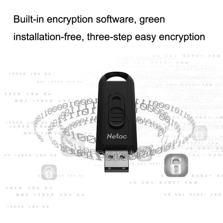 Netac U309 High Speed USB3.0 Push-Pull Encrypted USB Flash Drive, Capacity: 64GB - free shipping - PMC TechLife - Order now!