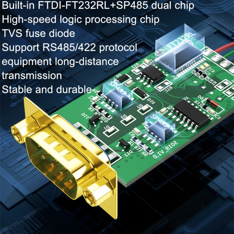 DTECH DT-5019 USB To RS485/422 Industrial Converter Serial Line Communication Adapter(1.2m) - RS485 / RS232 Series by DTECH | Online Shopping South Africa | PMC Jewellery