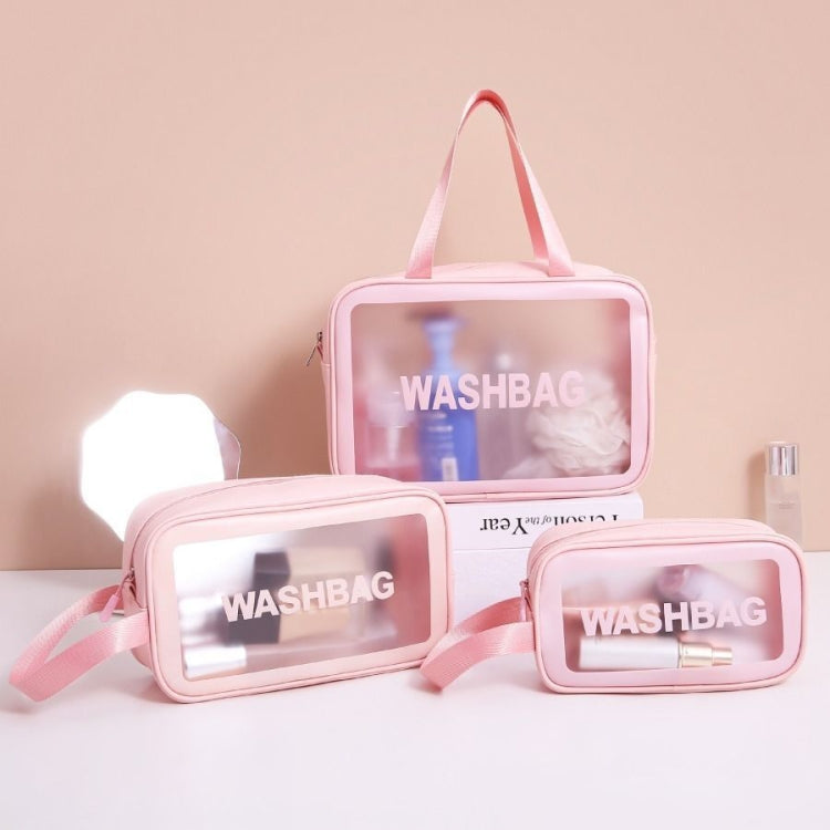 2 PCS Frosted Translucent Waterproof Storage Bag Cosmetic Bag Swimming Bag Wash Bag Black L - Waterproof Bags by PMC Jewellery | Online Shopping South Africa | PMC Jewellery