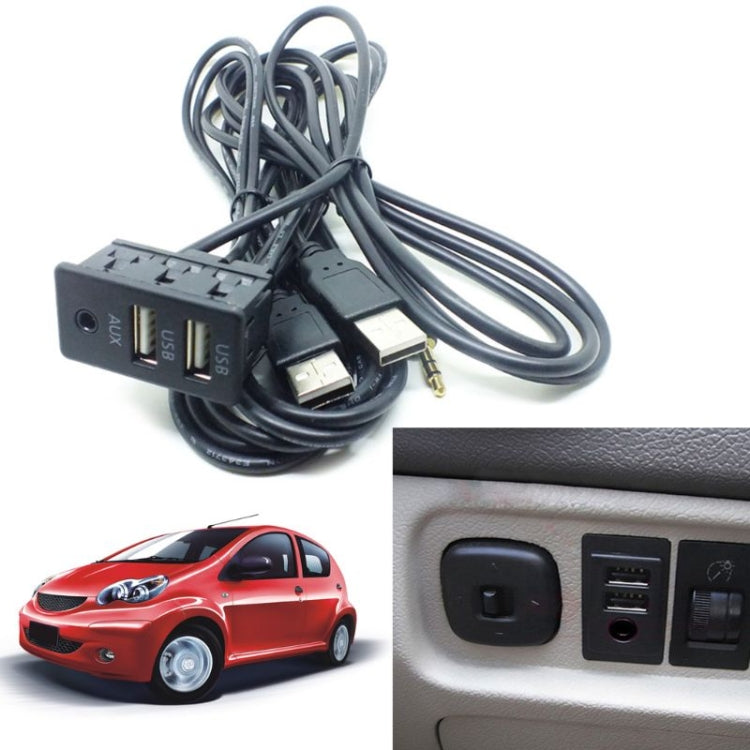 Car Universal Modification Dual USB +AUX Interface Charging Seat - DIY Cables by PMC TechLife | Online Shopping South Africa | PMC TechLife