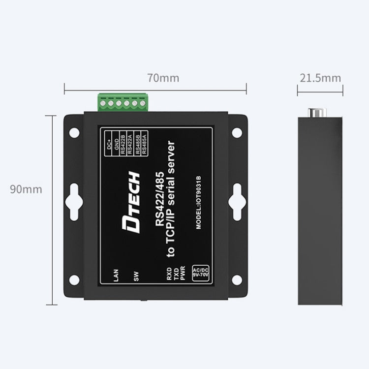 DTECH IOT9031B RS485/422 To TCP/IP Ethernet Serial Port Server, CN Plug - RS485 / RS232 Series by PMC Jewellery | Online Shopping South Africa | PMC Jewellery | Buy Now Pay Later Mobicred