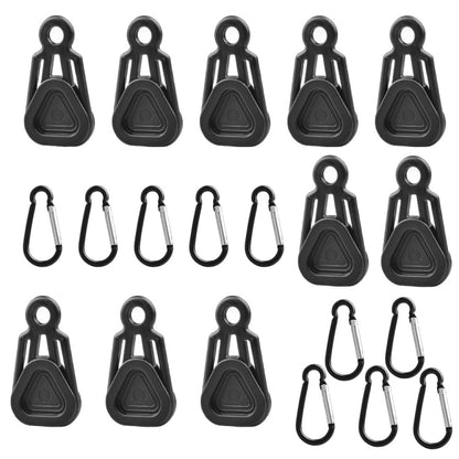 10 PCS Awning Banner Tarpaulin Plastic Clip Field Camping Mountaineering Tent Clip, Color: Black Clip+Hook - Tents & Accessories by PMC Jewellery | Online Shopping South Africa | PMC Jewellery