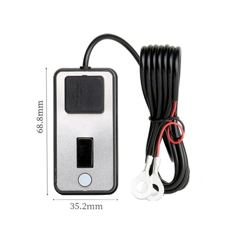 Digital Display Dual USB Universal Waterproof Motorcycle Mobile Phone Charger(2.4A 12-24V) - Battery Charger by PMC Jewellery | Online Shopping South Africa | PMC Jewellery | Buy Now Pay Later Mobicred