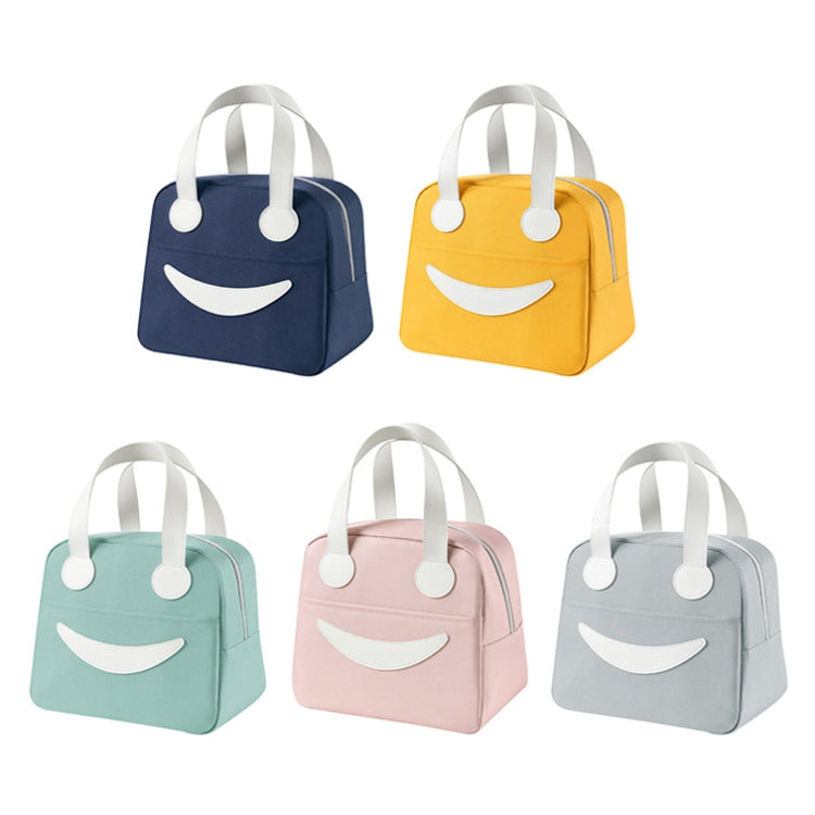 Smile Lunch Bag with Leather Handles, Size: L (Green) - Lunch Bags by PMC TechLife | Online Shopping South Africa | PMC TechLife | Buy Now Pay Later Mobicred
