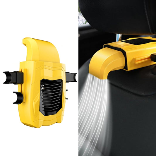 F415 Car Multifunctional Seat Back USB Fan(Yellow) - Heating & Fans by PMC Jewellery | Online Shopping South Africa | PMC Jewellery | Buy Now Pay Later Mobicred