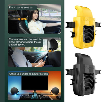 F415 Car Multifunctional Seat Back USB Fan(Yellow) - Heating & Fans by PMC Jewellery | Online Shopping South Africa | PMC Jewellery | Buy Now Pay Later Mobicred