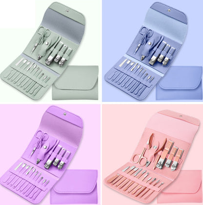 Nail Art Tool Set Nail Clippers Dead Skin Scissors Manicure Tool, Specification: 16 In 1 Pink - Nail Clipper by PMC Jewellery | Online Shopping South Africa | PMC Jewellery | Buy Now Pay Later Mobicred