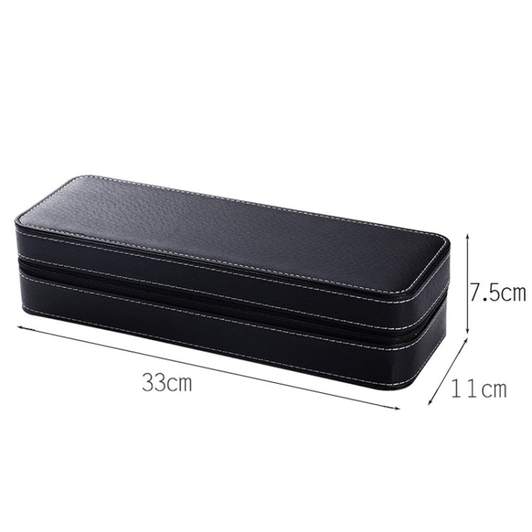 6 Bit Zipper Watch Box Storage Display Box PU Zipper Bag Watch Box(Black) - free shipping - PMC TechLife - Order now!