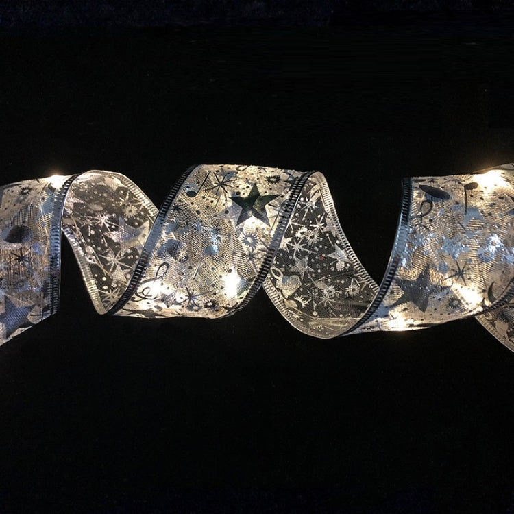 Christmas LED Lights Bronzing Double Ribbon String Lights, Specification: 10m(Silver Warm Light) - free shipping - PMC TechLife - Order now!