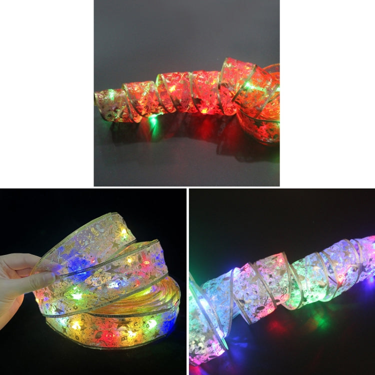 Christmas LED Lights Bronzing Double Ribbon String Lights, Specification: 10m(Gold Red Color Light) - Decoration Lamps by PMC Jewellery | Online Shopping South Africa | PMC Jewellery