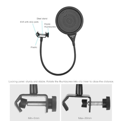 Alctron MPF02 Microphone Pop Filter for Studio Recording Anti-Noise With 450mm Steel Gooseneck - Windshield by PMC Jewellery | Online Shopping South Africa | PMC Jewellery | Buy Now Pay Later Mobicred