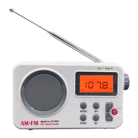 SY-8801 Portable Retro Radio HD LCD Screen Weight Bass Short Wave Radio(White) - Radio Player by PMC Jewellery | Online Shopping South Africa | PMC Jewellery | Buy Now Pay Later Mobicred