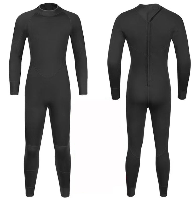 DIVESTAR 3mm Adult One Piece Wetsuit Long Back zipper Warm Diving Surf Suit, Size: XL(Black) - Athletic Wear by DIVESTAR | Online Shopping South Africa | PMC Jewellery