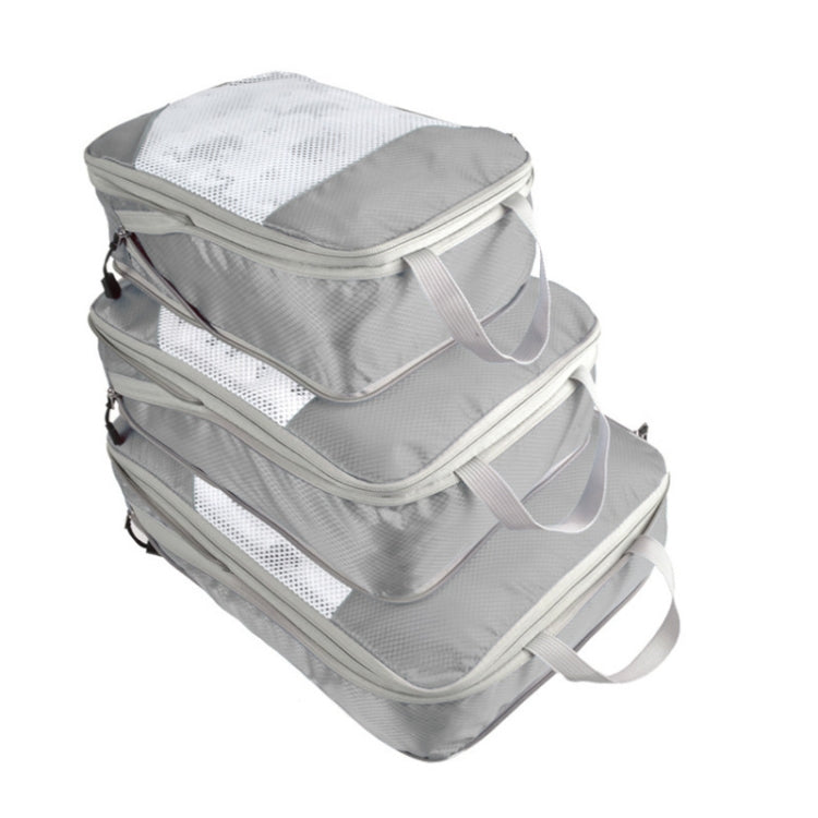 3 PCS/Set Travel Waterproof Compression Clothes Storage Bag(Gray With Net) - Storage Bags by PMC TechLife | Online Shopping South Africa | PMC TechLife