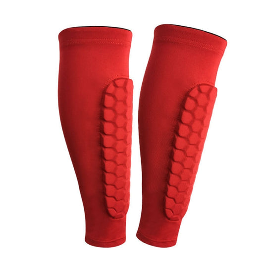 Sports Outdoor Basketball Ride Honeycomb Anti -Collision Leg Protection  M (Red) - Sports Safety by PMC Jewellery | Online Shopping South Africa | PMC Jewellery | Buy Now Pay Later Mobicred